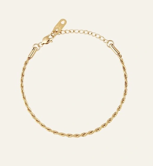 Thin rope bracelet gold medium