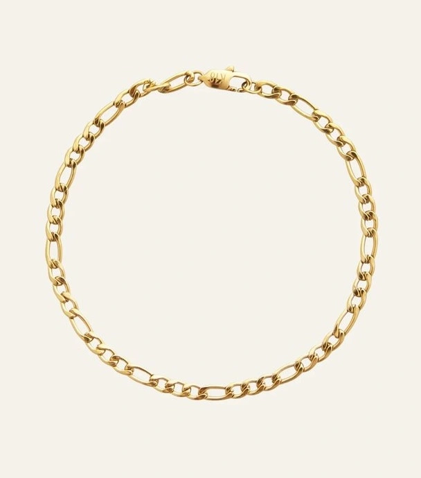 Thin figaro bracelet gold medium
