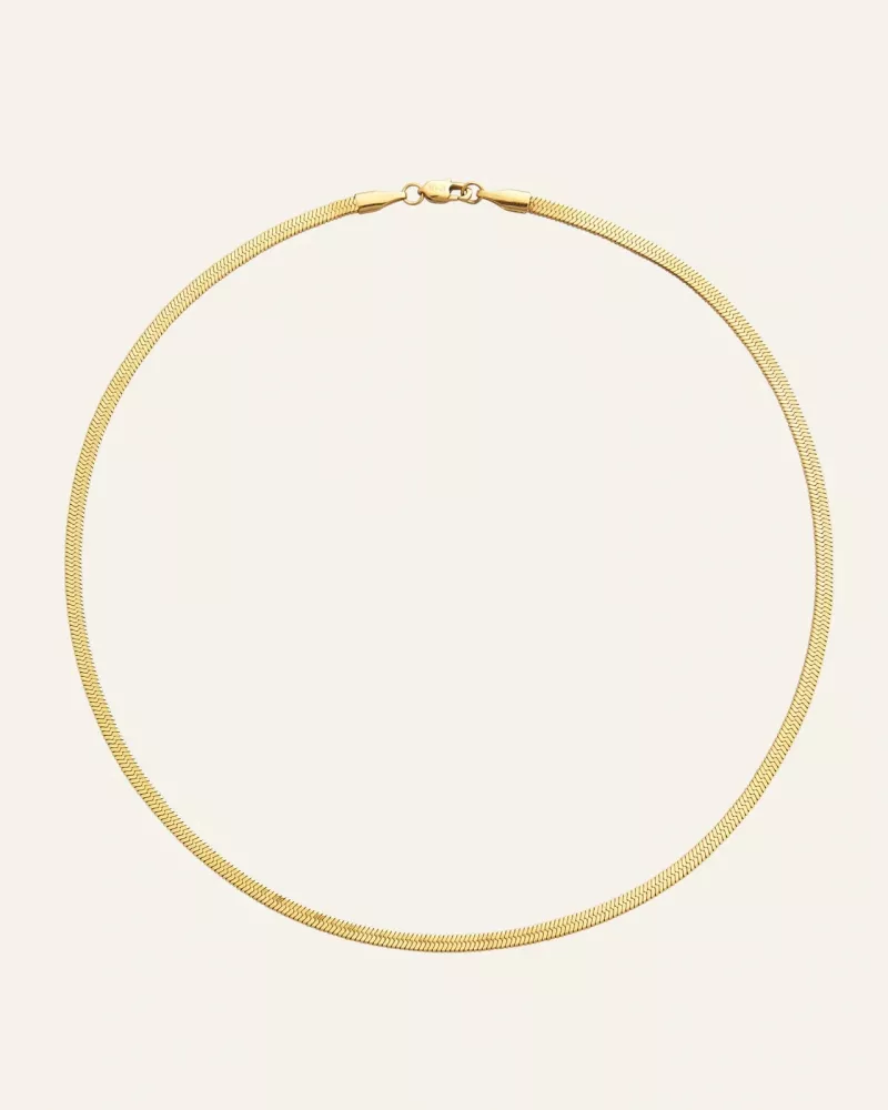 Thin snake necklace gold