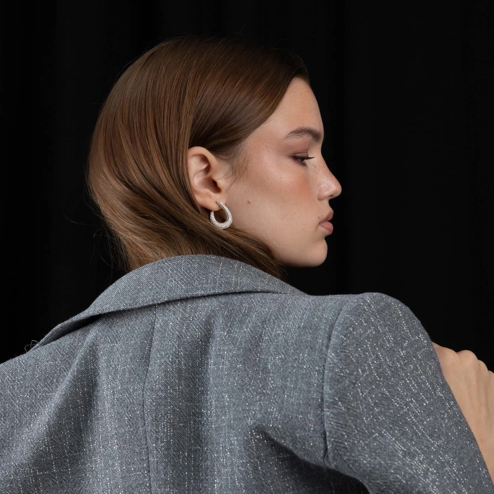 Naomi irregular ring ear g/clear