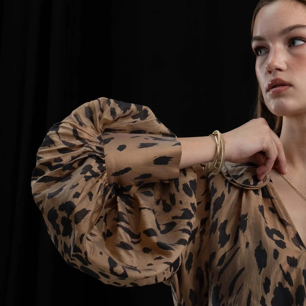 Naomi small stone cuff brace g/clear