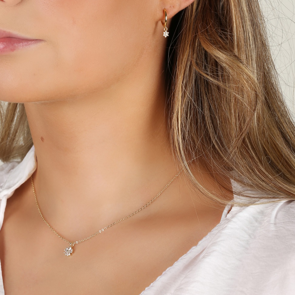 Nisi flower pendant neck 40cm g/clear