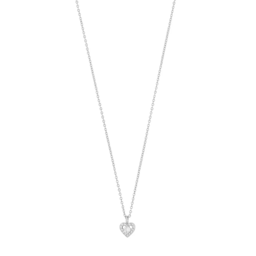 Nisi heart pendant neck 42cm s/clear