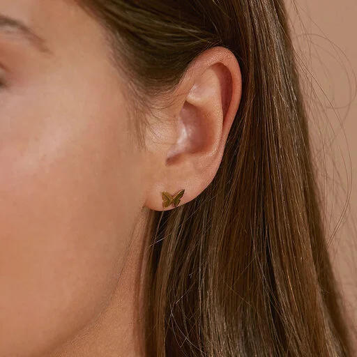 Papillon Studs Gold