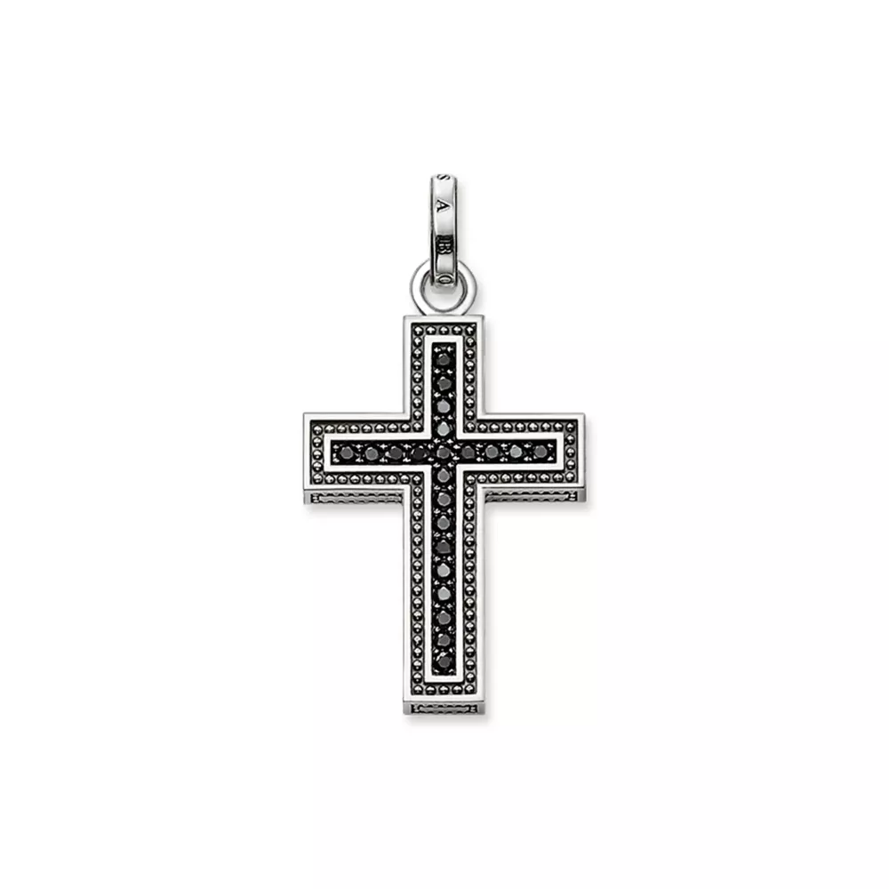 Thomas Sabo Hängsmycke Kors svart Pavé Herr