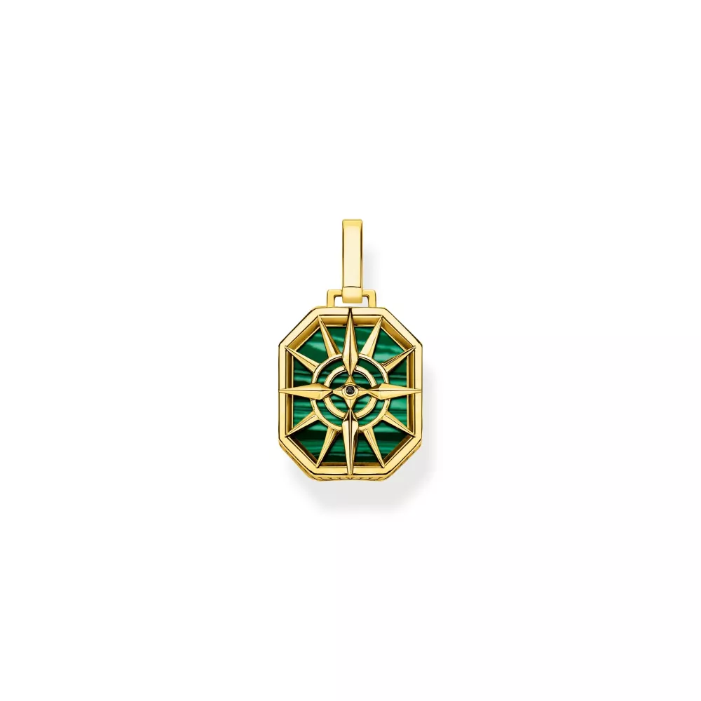 Hängsmycke kompass stjärna grön