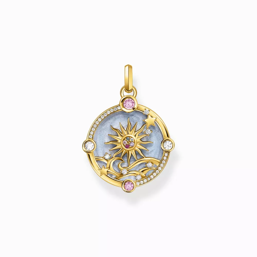 Thomas Sabo goldplated pendant, cosmic amulet