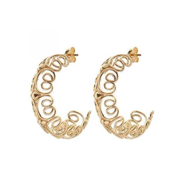 PEARL/VINTAGE Big hoop ear gold