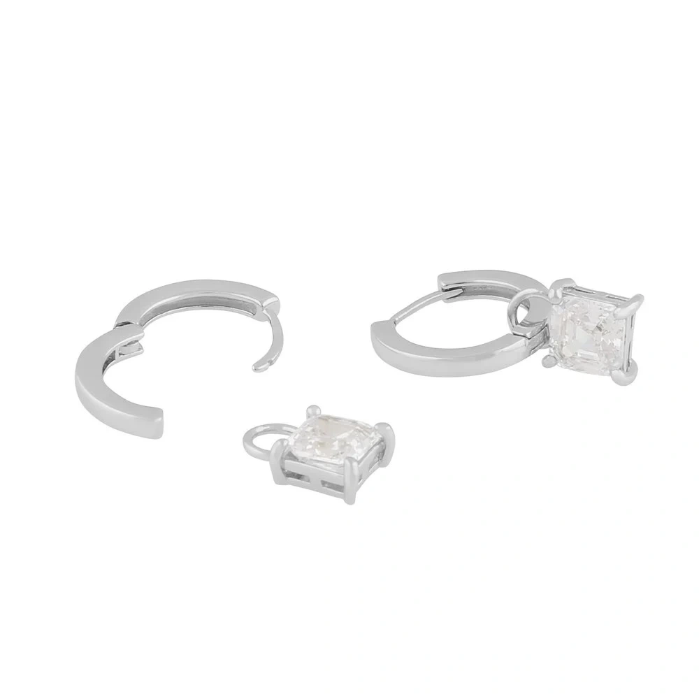 Pillow stone ring pendant ear s/clear