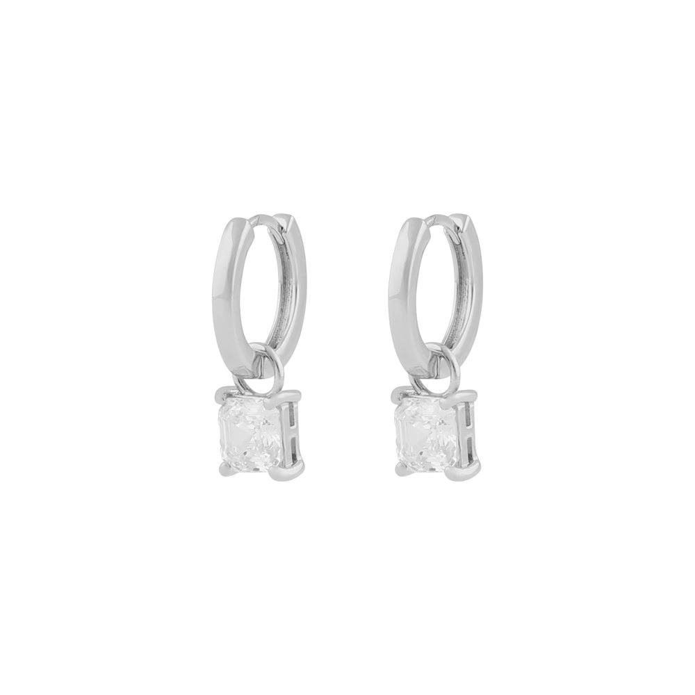 Pillow stone ring pendant ear s/clear