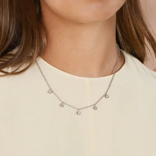 Dew Drop Necklace Multi Steel