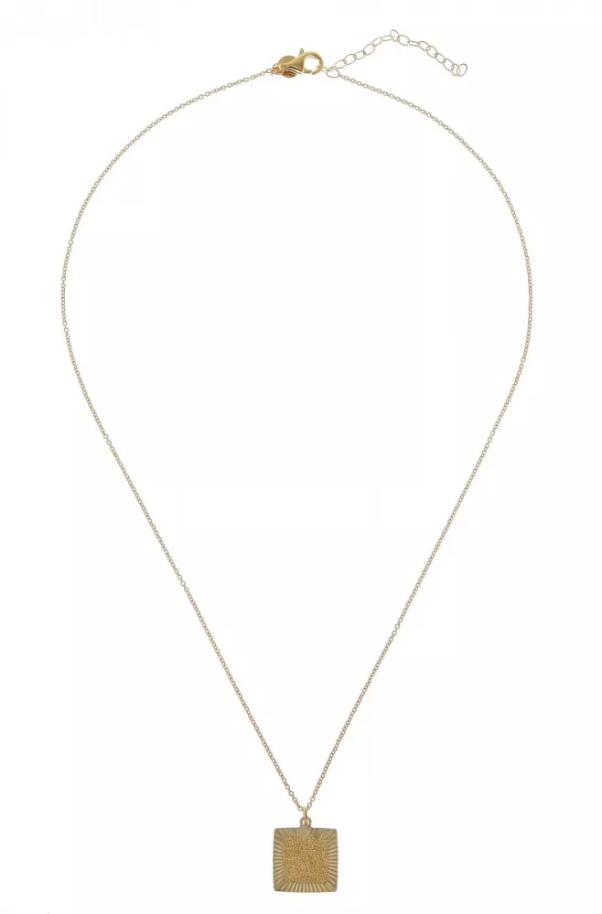 TWO Square pendant neck 45-50 gold