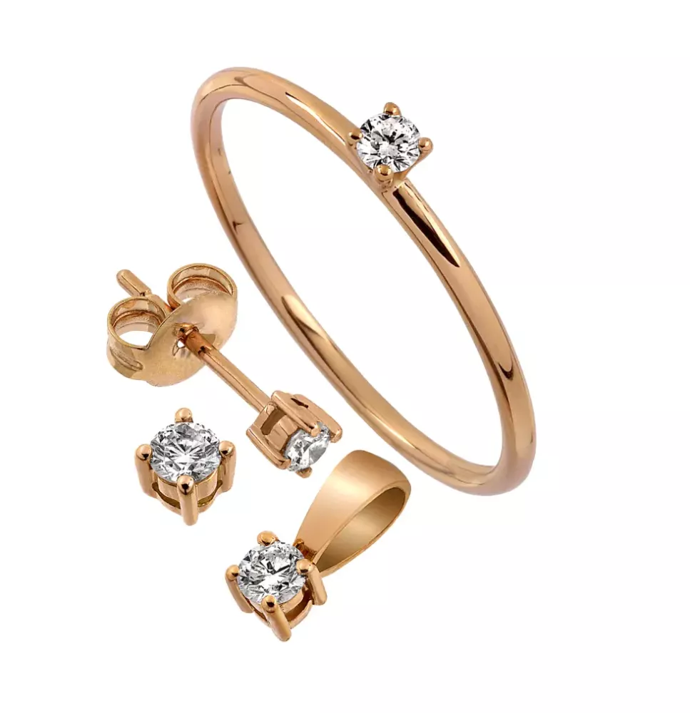 Stjärnringen Starthänge med kedja 18k rg 0,05ct TW-p