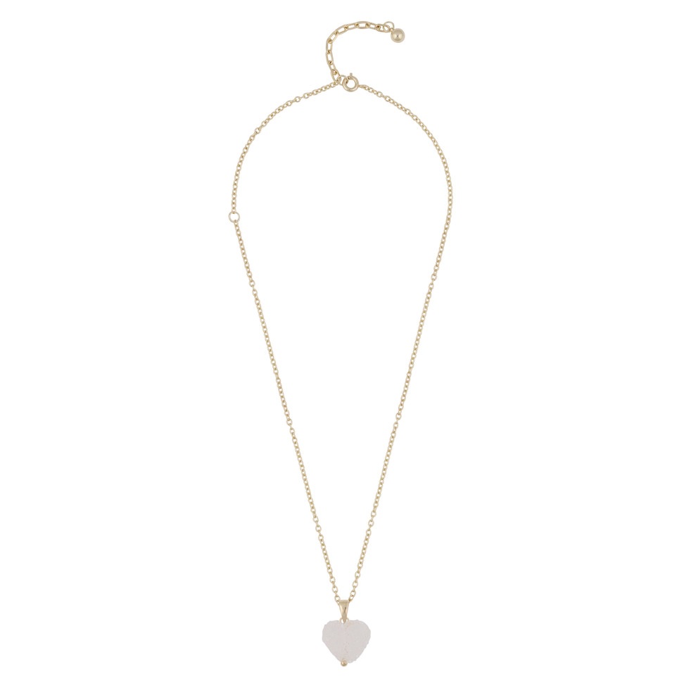 Sugar hearts pendant neck g/clear