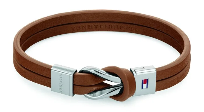 THJ Braided knot brown leather bracelet