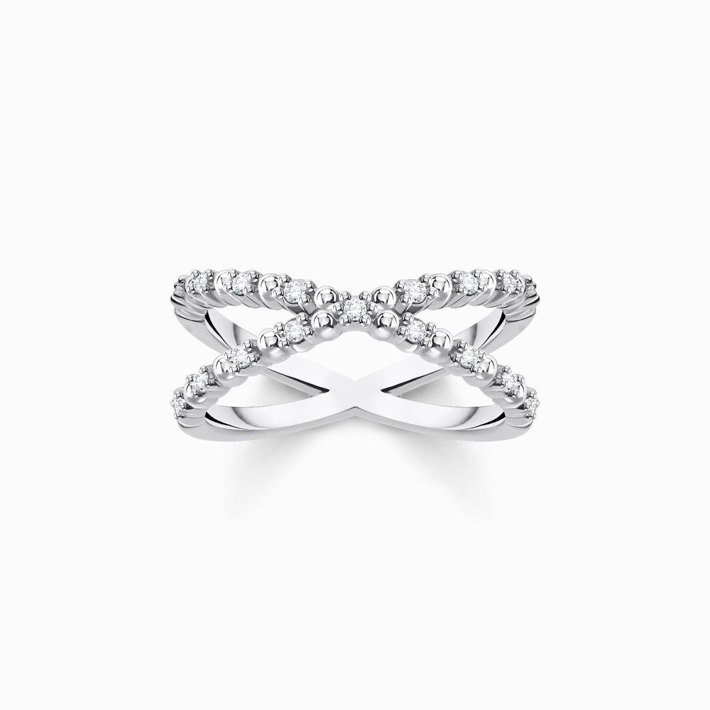 Silverring kulor med stenar