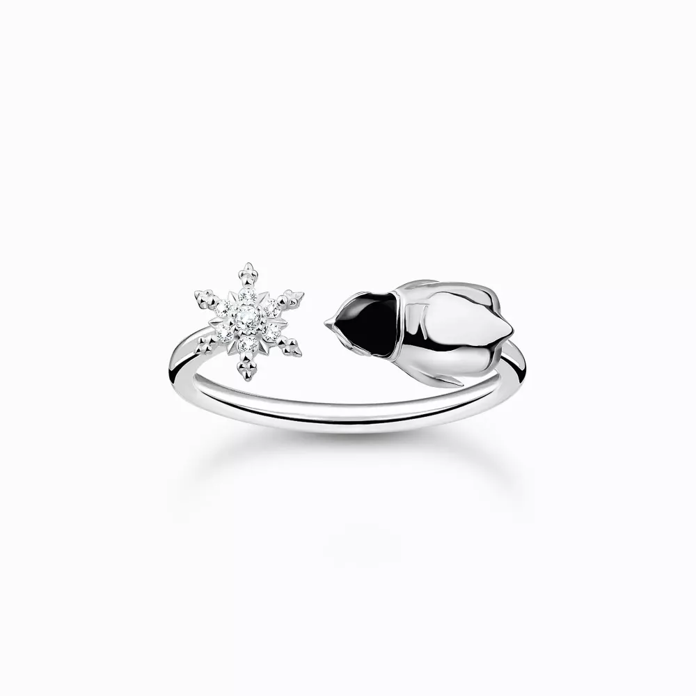 THOMAS SABO ring snowflake and penguin strl 52
