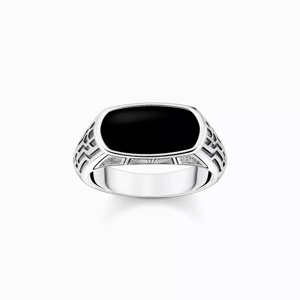 Ring med svarta onyx silver