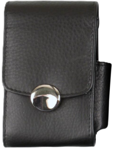 Cigarett Mjukt etui Svart läder   a