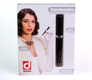 Cigarette Mouthpiece 20254 Chrome Ring-Black