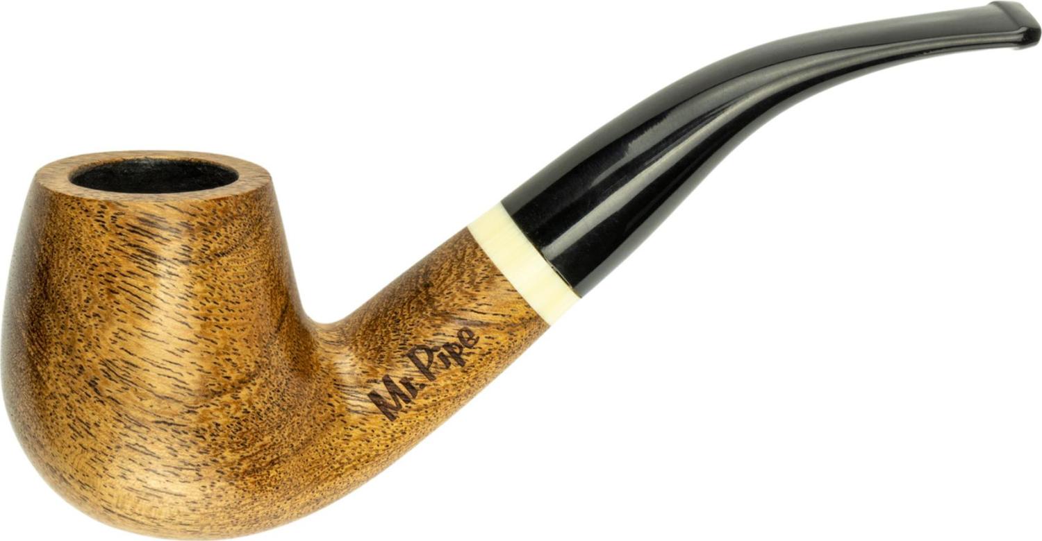 Pipe "Mr Pipe" Curved 9mm filter pipe in Redwood with pipe stand