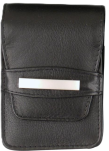 Cigarett Mjukt etui Svart läder   d