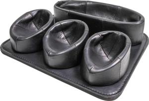 Pipe rack for 3 pcs Pipes in Black leather