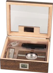 Humidorset i Ironwood med askfat och cigarrfodral och cigarr snoppare