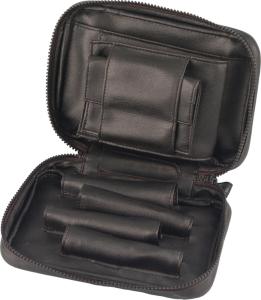 Pipe bag Genuine Leather with emblem for 4 pipes and tobacco