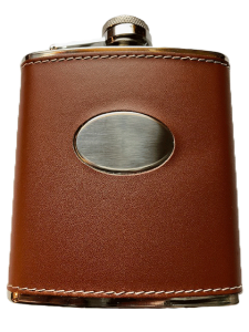 Fickplunta  läderimm. brun 6 oz /180 ml