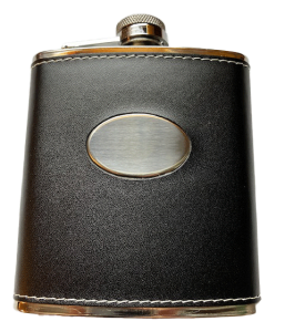 Fickplunta  läderimm. svart 6 oz /180 ml