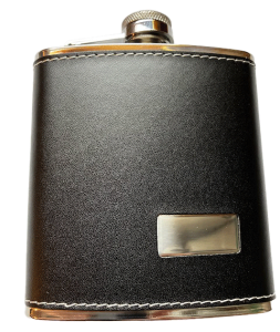 Fickplunta  läderimm. svart 6 oz /180 ml