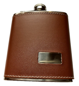 Fickplunta  läderimm. brun 6 oz /180 ml