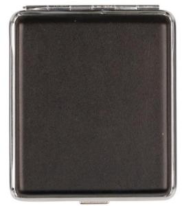 Cigarette etui imm.läder svart slät för 16 cig