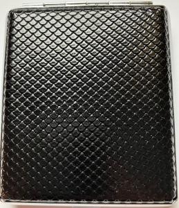 Cigarette etui imm.läder svart snake för 16 cig