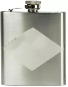 Fickplunta  Crome 6oz eller 180ml  borstad mönster ruter