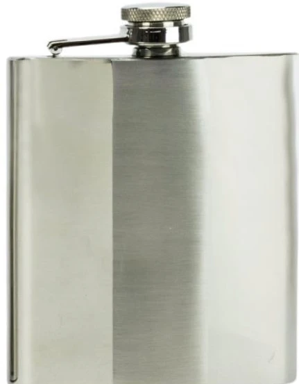 Fickplunta  Crome 6oz eller 180ml  borstad mönster linje