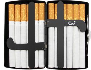 Cigarette Metall etui liten Svart