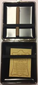 Cigarette case genuine leather black alligator