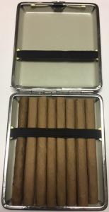 Cigarette etui imm.läder svart croko för 16 cig