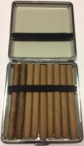 Cigarette etui imm.läder svart croko för 18 cig