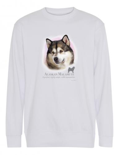 Collegetröja med Alaskan Malamute