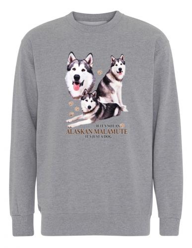 Collegetröja med Alaskan Malamute