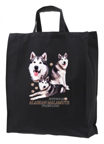 Tygkasse med Alaskan Malamute