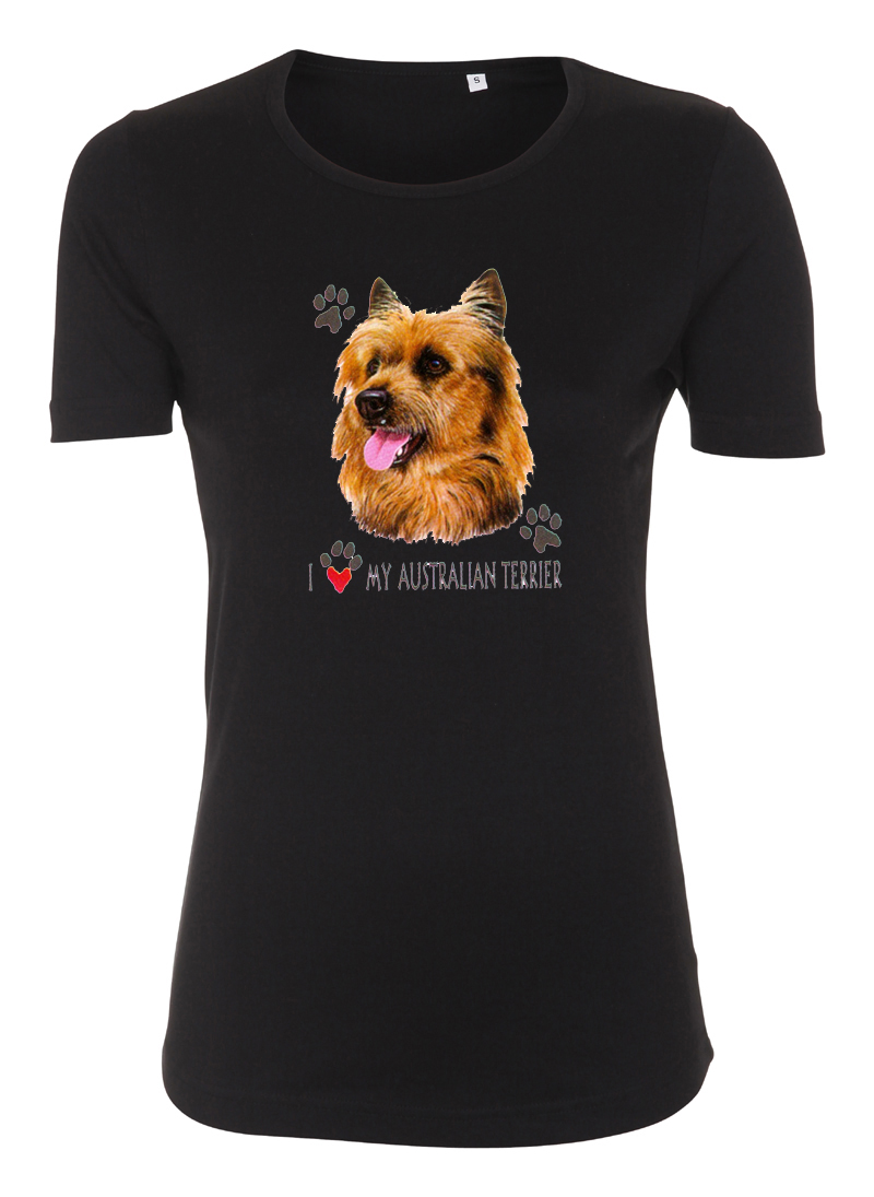 Figursydd T-shirt med Australisk Terrier