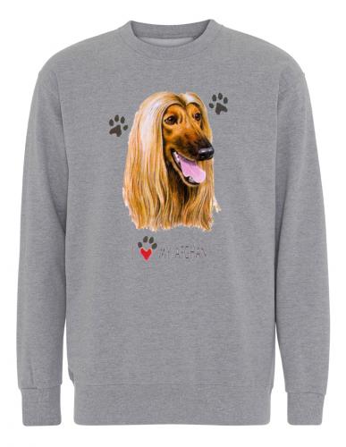 Collegetröja med Afghanhund