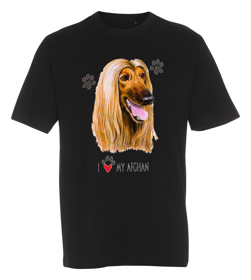 T-shirt med Afghanhund