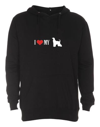 Hoodie med Afghanhund