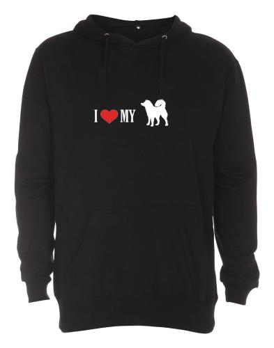 Hoodie med Alaskan Malamute