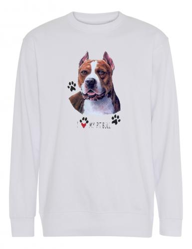 Collegetröja med American Pit Bull Terrier